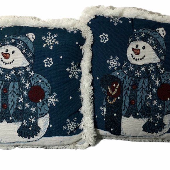 Snowman Throw Pillows Holiday Couch Pillows Large - Picture 3 of 5